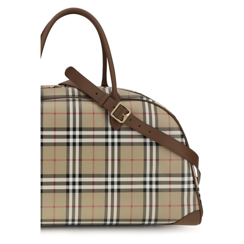 Sac à épaule Burberry Check Beige en coton