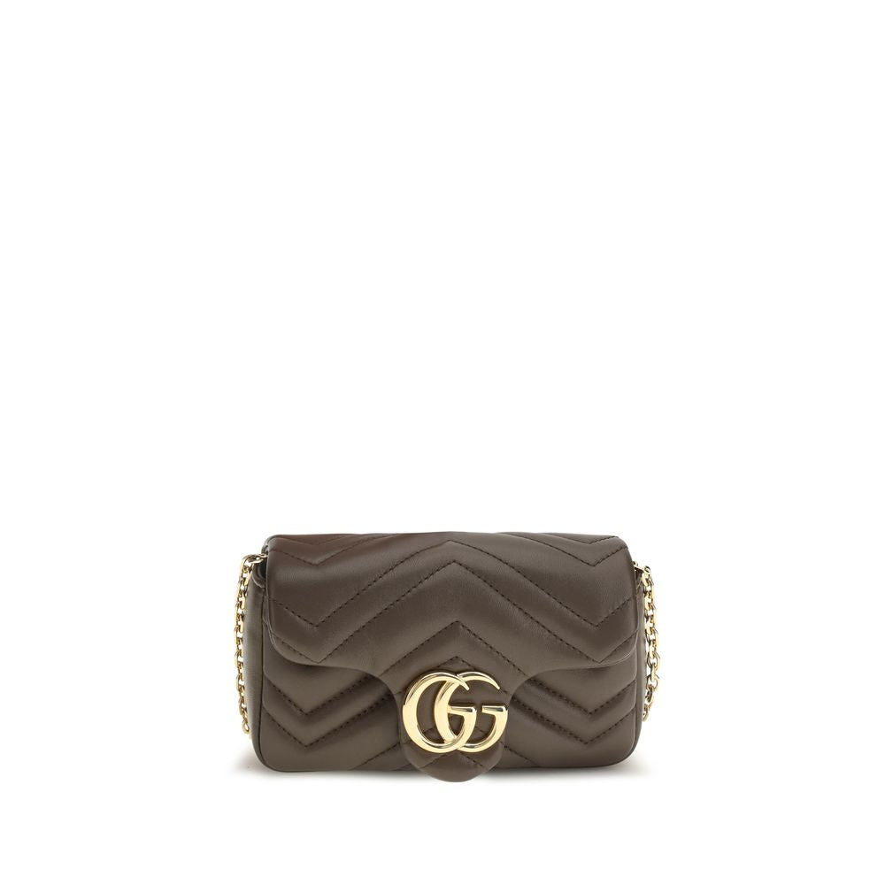 Gucci Brown Calf Leather Bos Taurus Handbag - GG Marmont