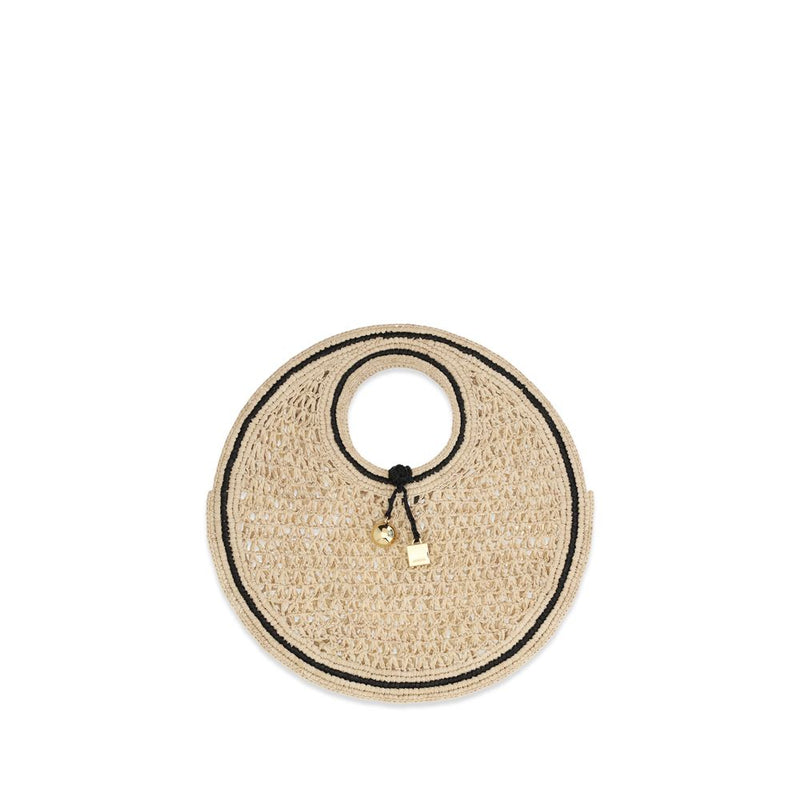 Jacquemus Le Petit Rond Spiaggia Beige Raffia Handbag