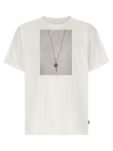 MM6 Maison Margiela White Cotton T-Shirt with Chiave Print