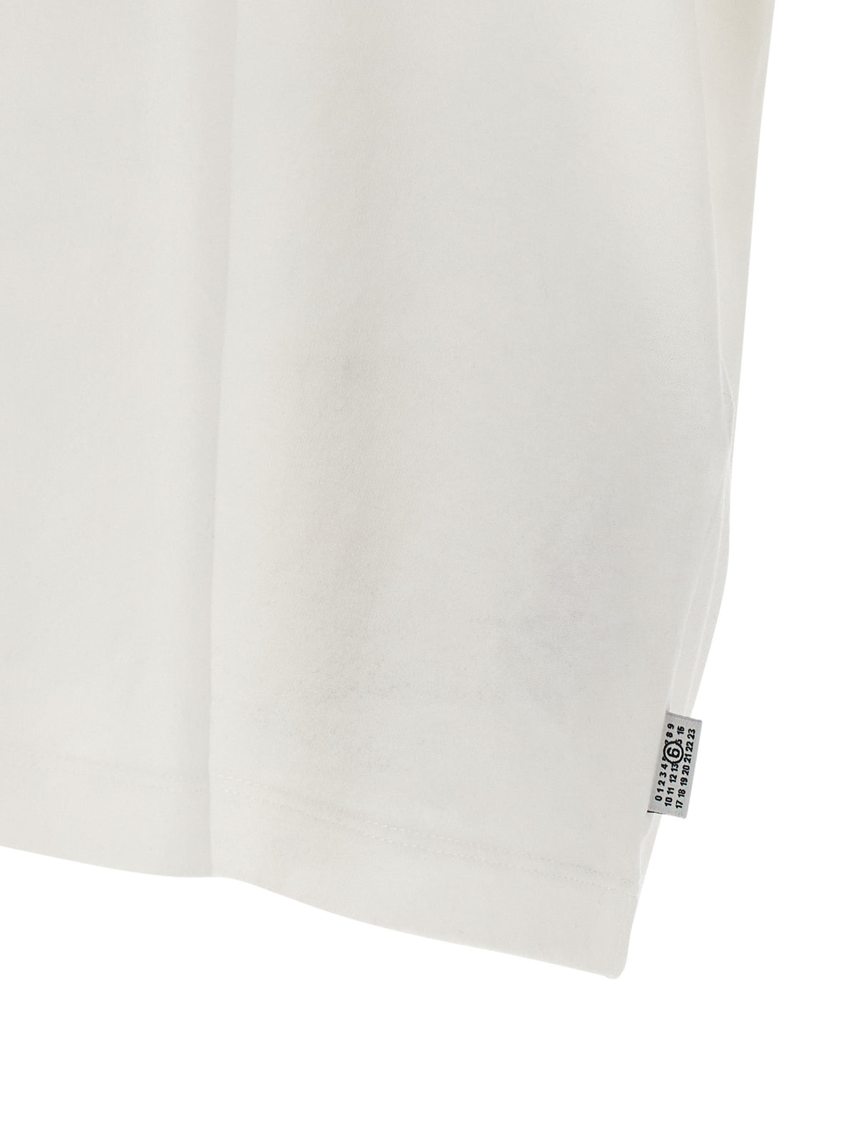 MM6 Maison Margiela White Cotton T-Shirt with Chiave Print