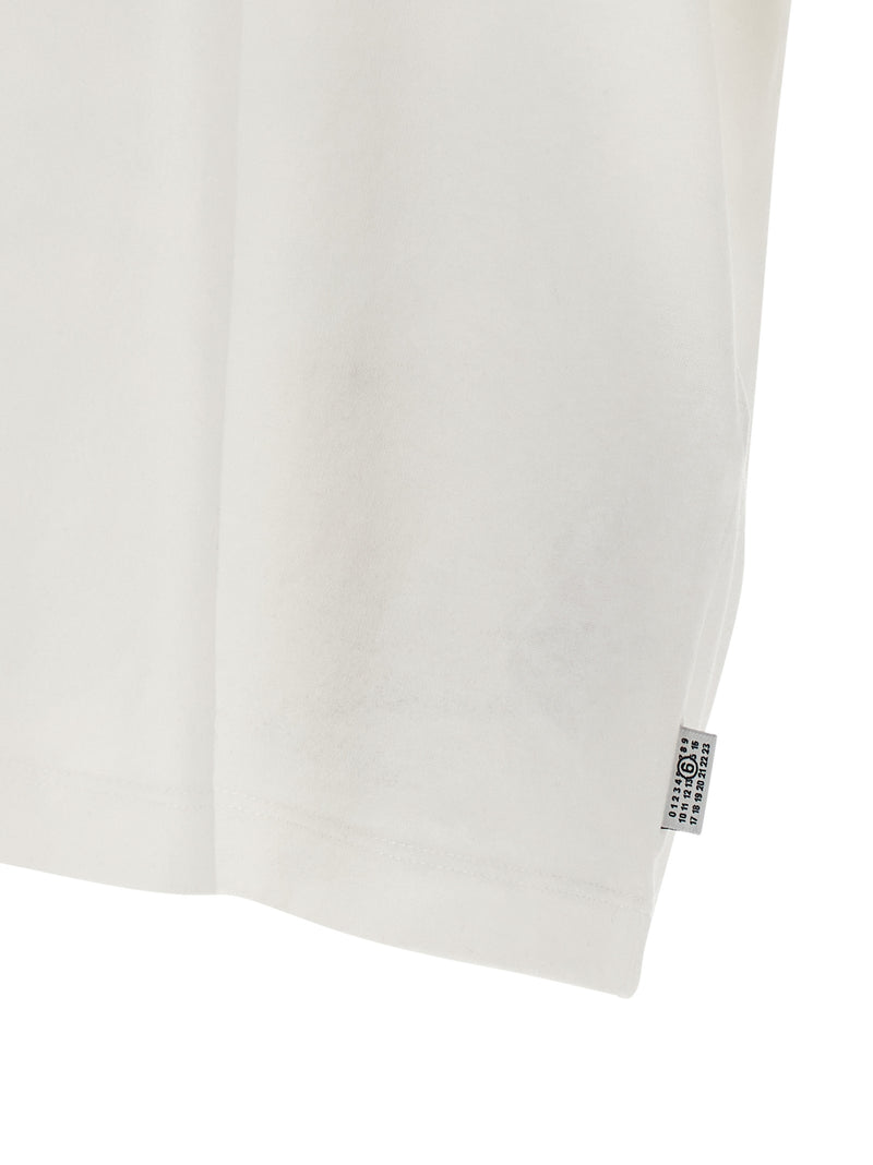 MM6 Maison Margiela White Cotton T-Shirt with Chiave Print