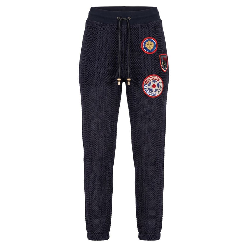 Mr&Mrs Italy Blue Knit Mesh Jogger Pants for Women