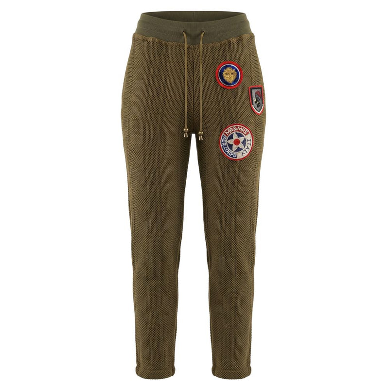 Mr&Mrs Italy Green Mesh Jogger Pants for Women