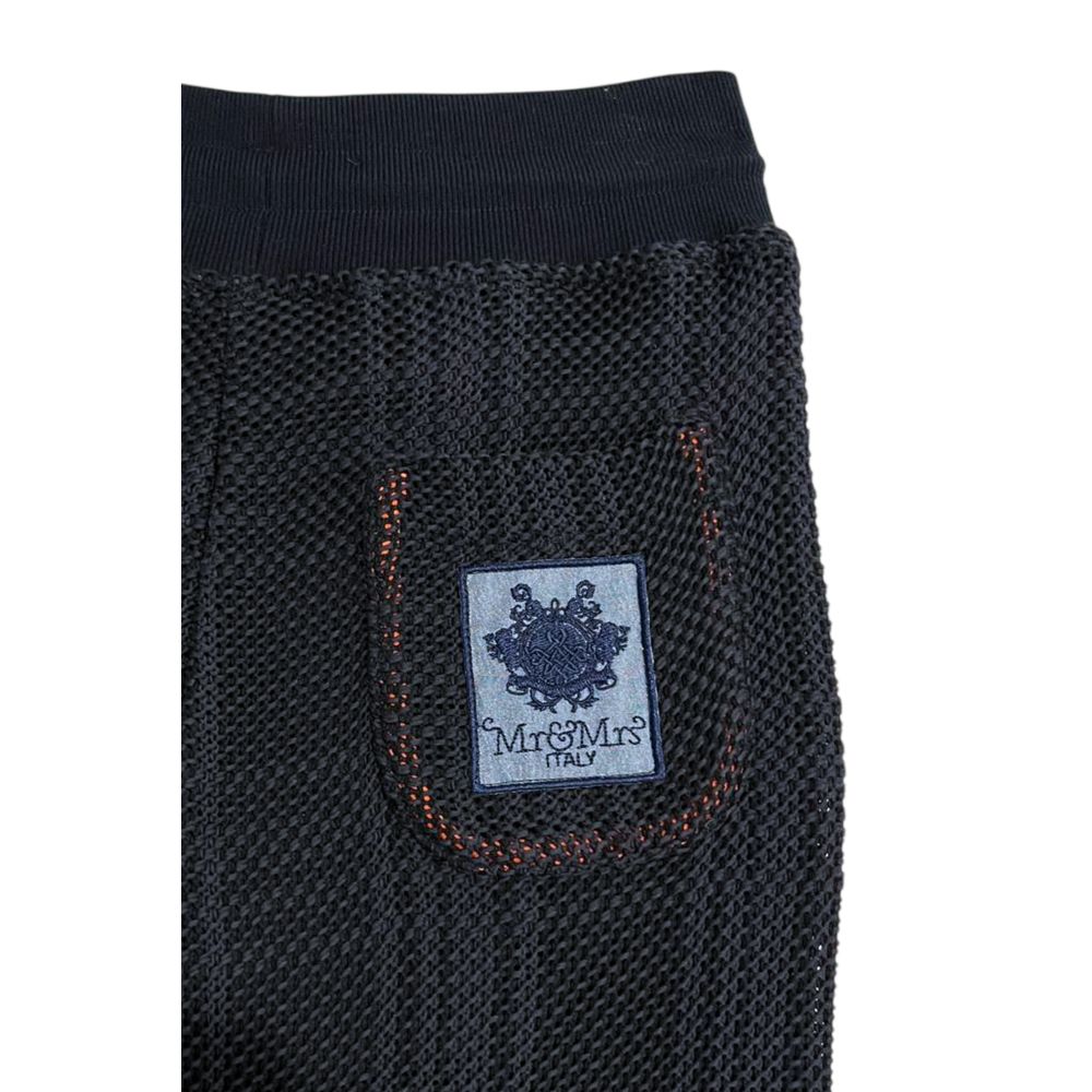 Mr&Mrs Italy Blue Knit Mesh Jogger Pants for Women