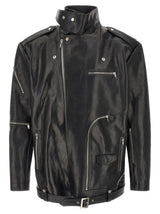 Rick Owens Jumbo Bauhaus Stooges Black Bull Skin Leather Jacket