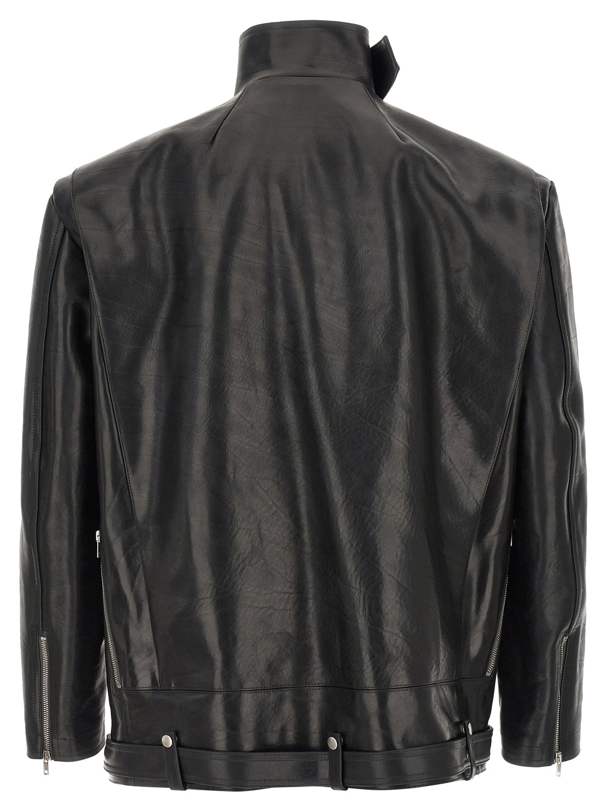 Rick Owens Jumbo Bauhaus Stooges Black Bull Skin Leather Jacket