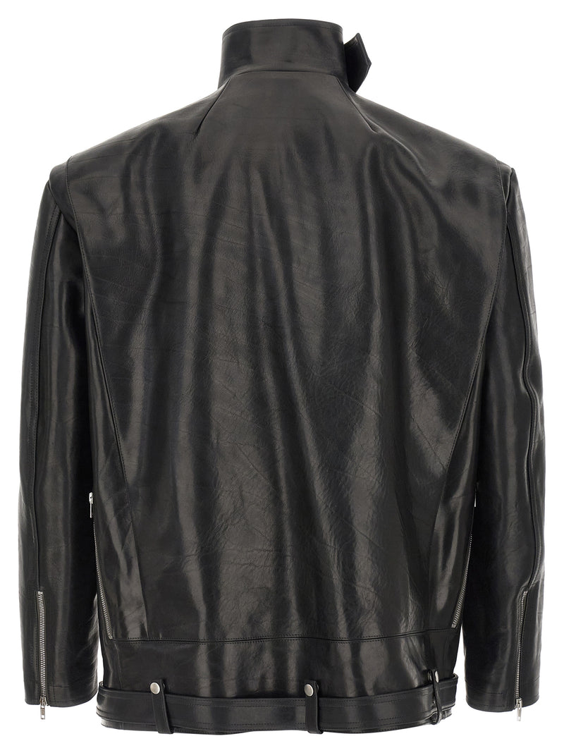 Rick Owens Jumbo Bauhaus Stooges Black Bull Skin Leather Jacket