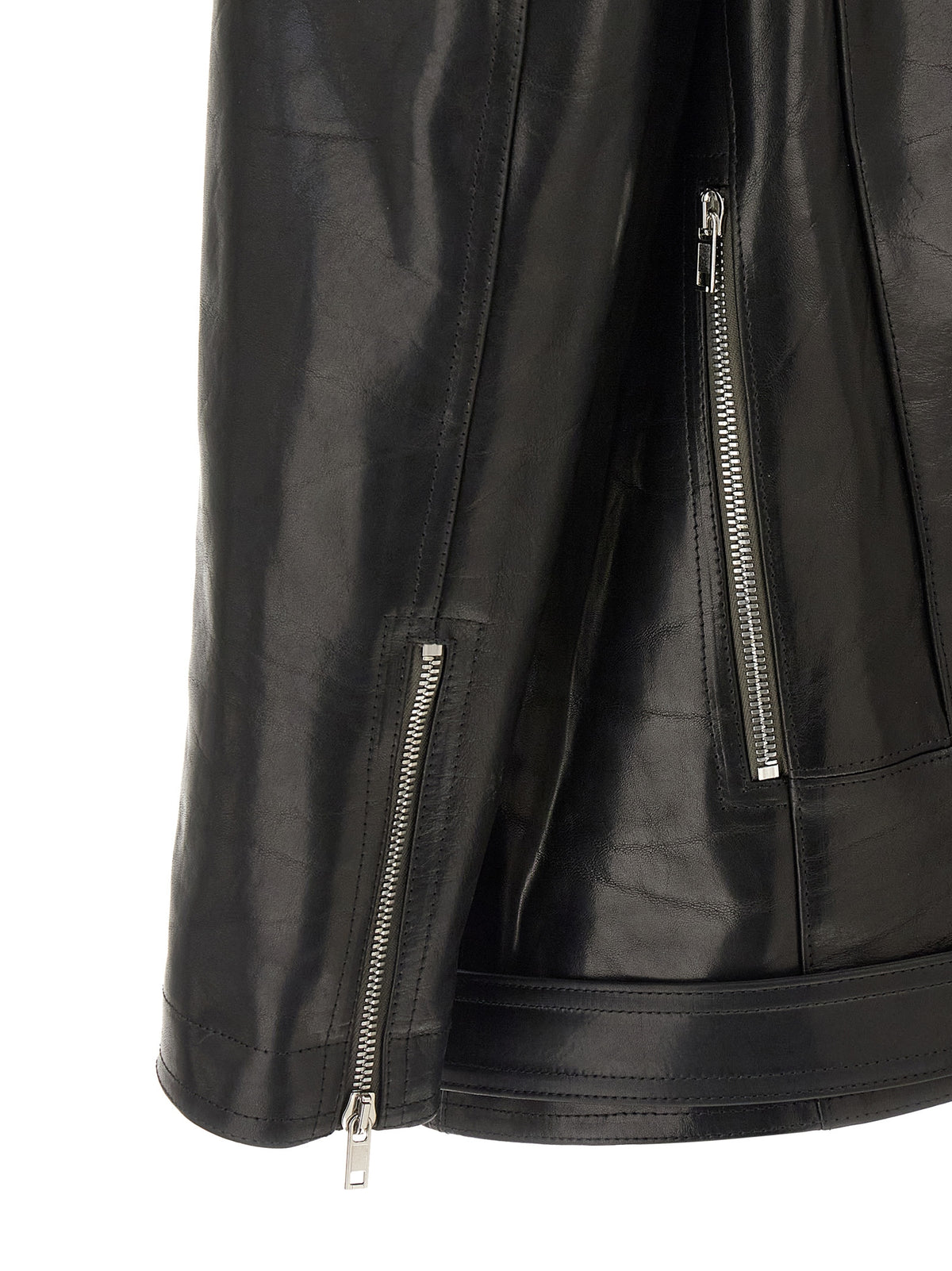 Rick Owens Jumbo Bauhaus Stooges Black Bull Skin Leather Jacket