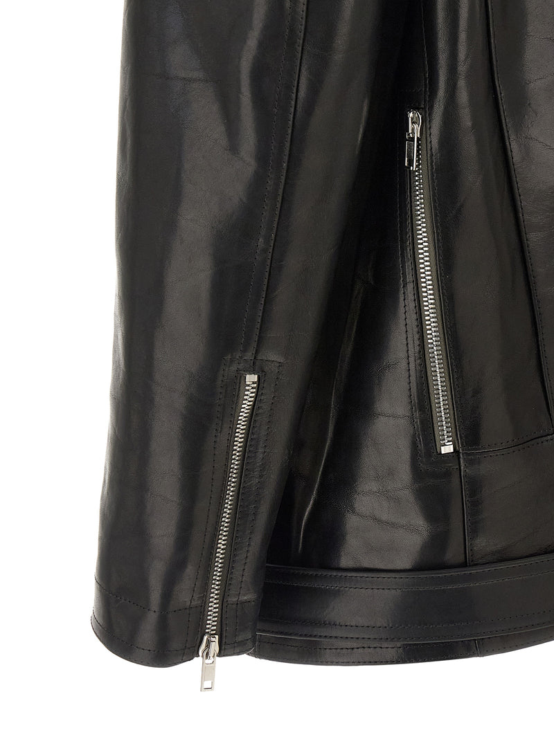 Rick Owens Jumbo Bauhaus Stooges Black Bull Skin Leather Jacket