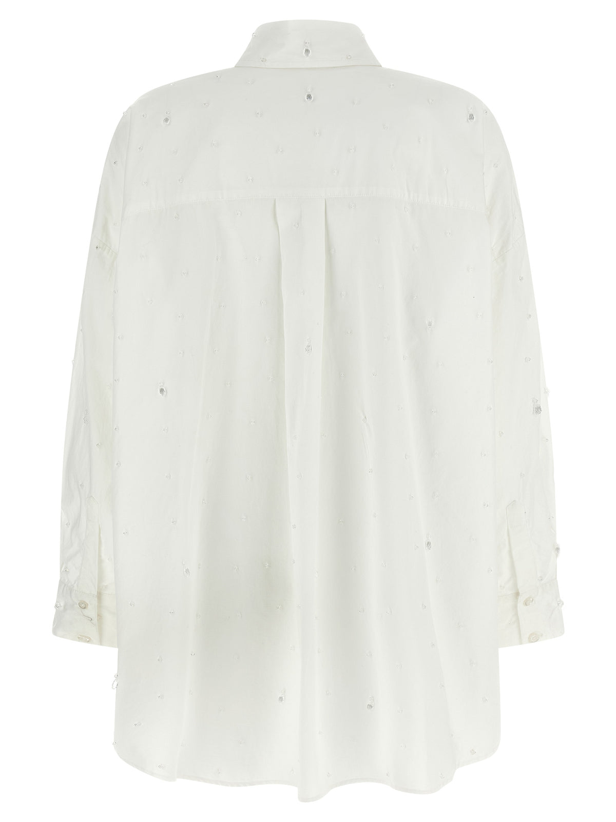 Giuseppe Di Morabito White Cotton Blouse with Crystal Appliqué