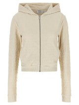 Off-White Beige Cotton Sweatshirt - Slim Fit Design