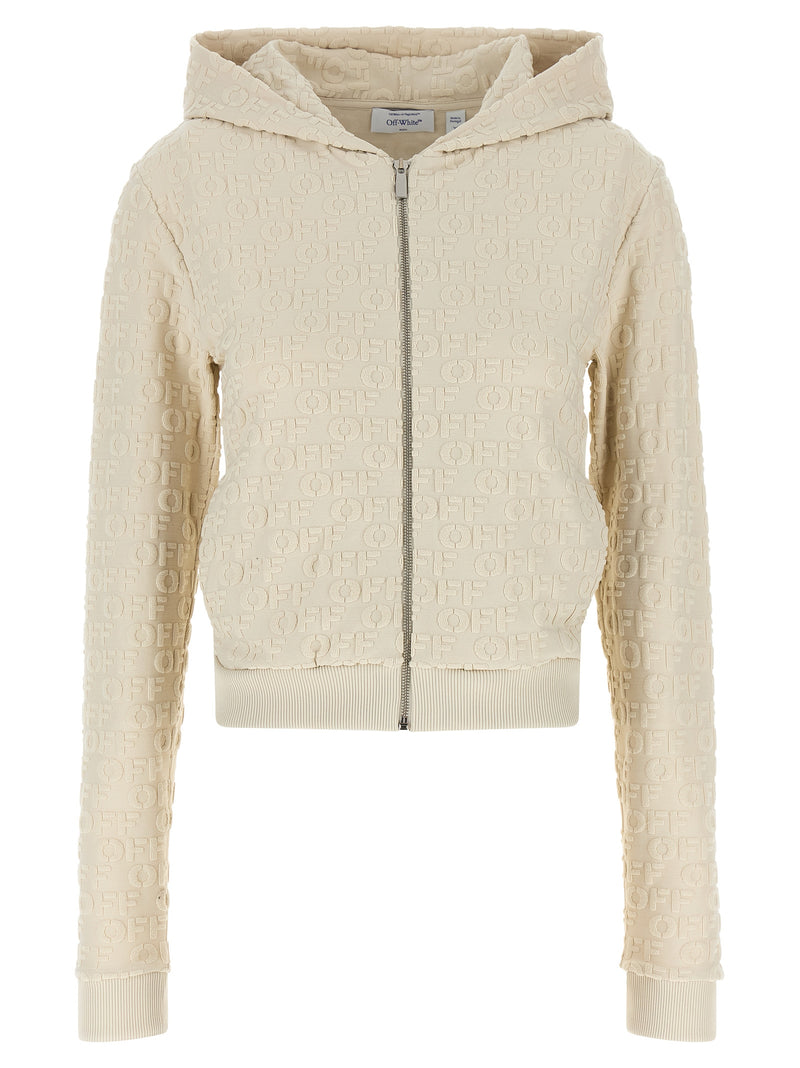 Off-White Beige Cotton Sweatshirt - Slim Fit Design