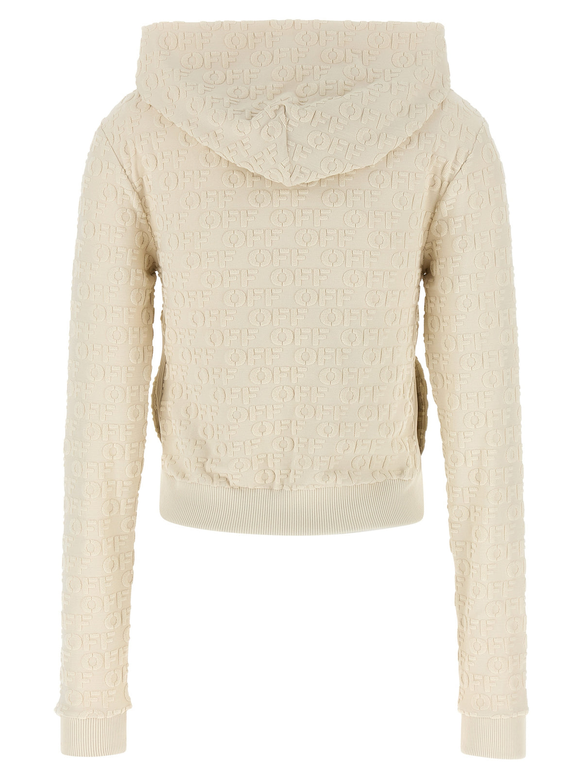 Off-White Beige Cotton Sweatshirt - Slim Fit Design