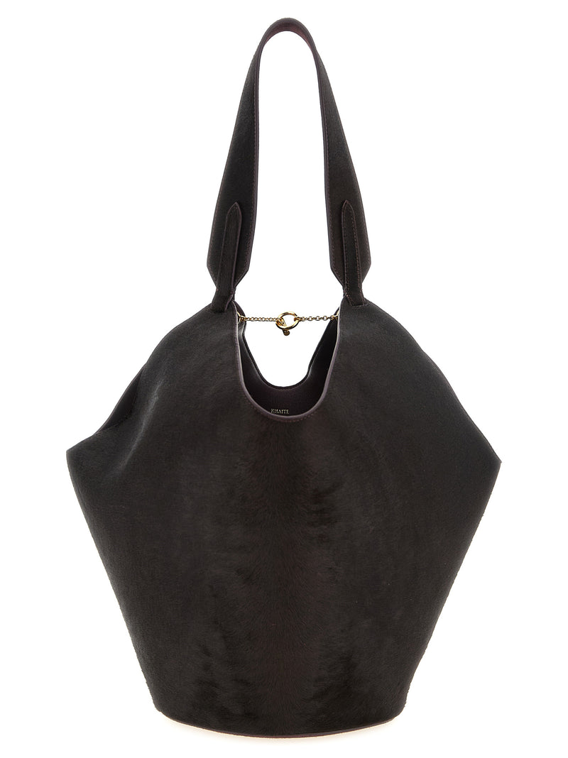 Khaite Bordeaux Calfskin Tote Bag - Luxury Shopping Accessory