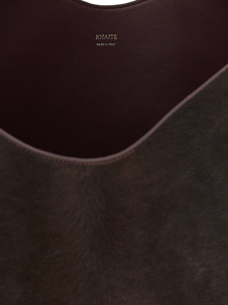 Khaite Bordeaux Calfskin Tote Bag - Luxury Shopping Accessory