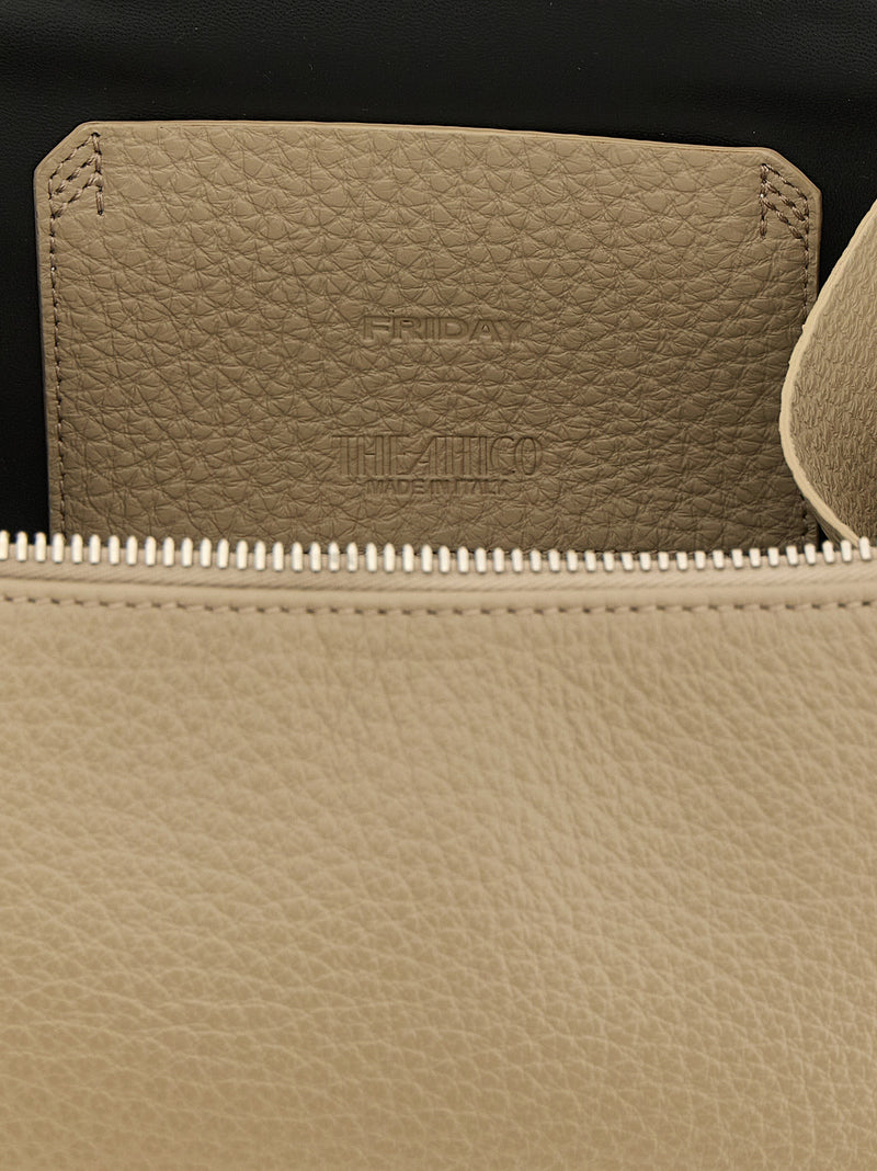 The Attico Beige Bovine Leather Handbag - The Friday Mini