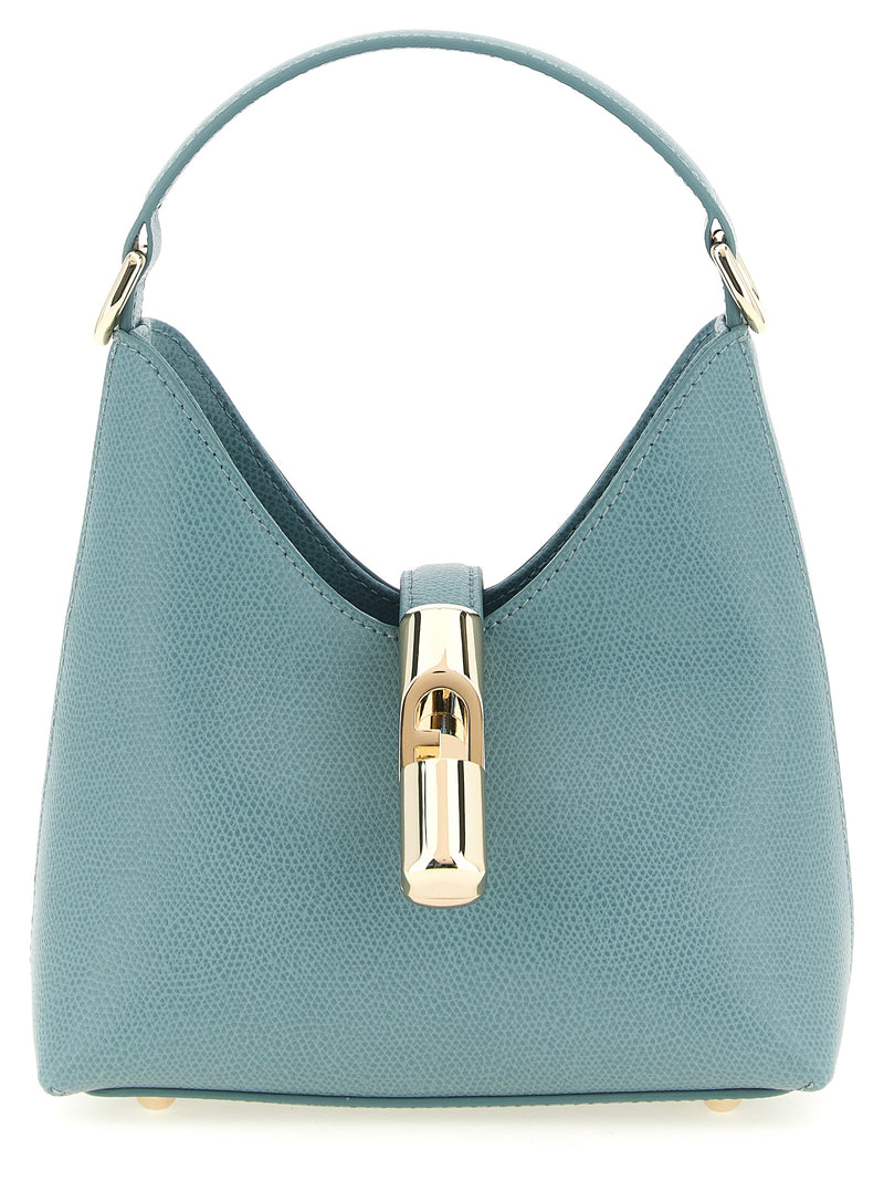 Furla Iride Mini Handbag in Light Blue Calfskin