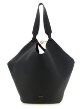 Khaite Black Calfskin Tote Bag - Lotus Midi Style