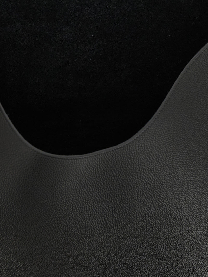 Khaite Black Calfskin Tote Bag - Lotus Midi Style