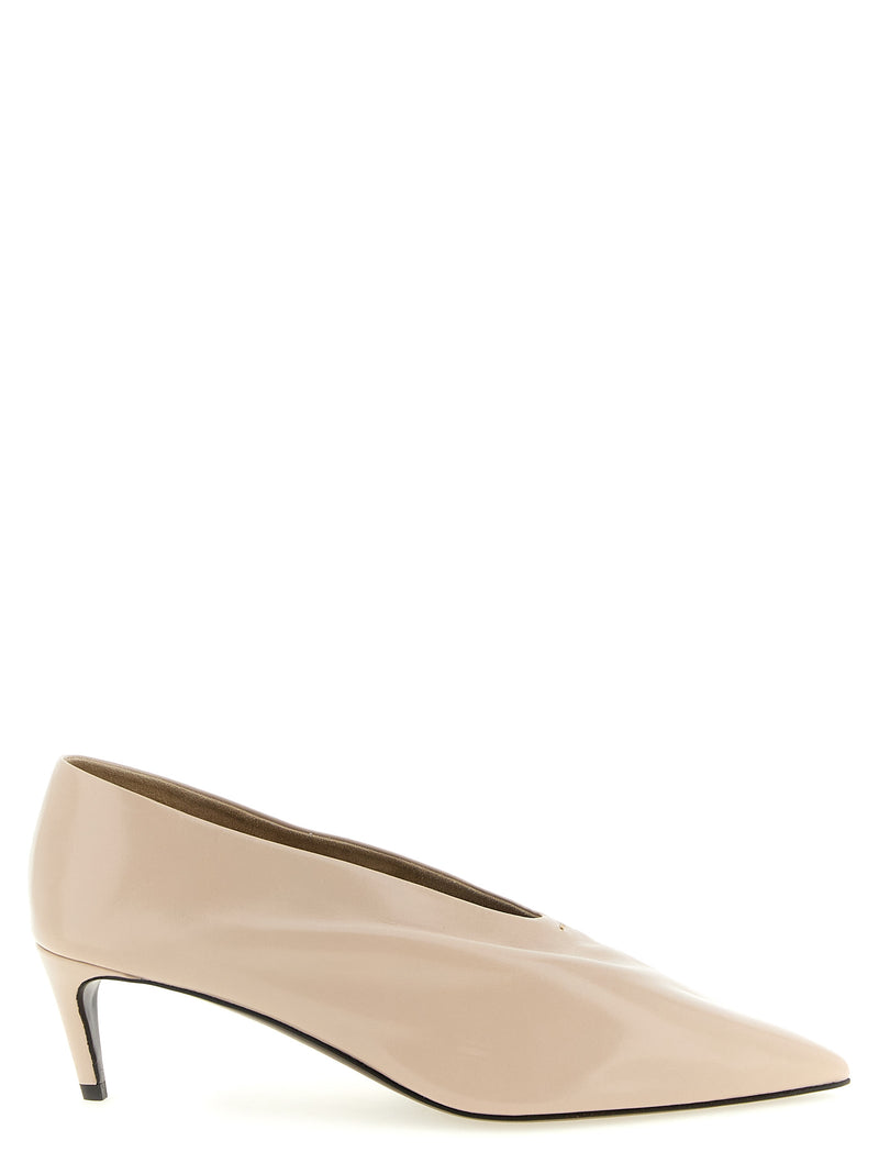 Khaite Beige Calfskin Mid Heel Pumps - Miriam