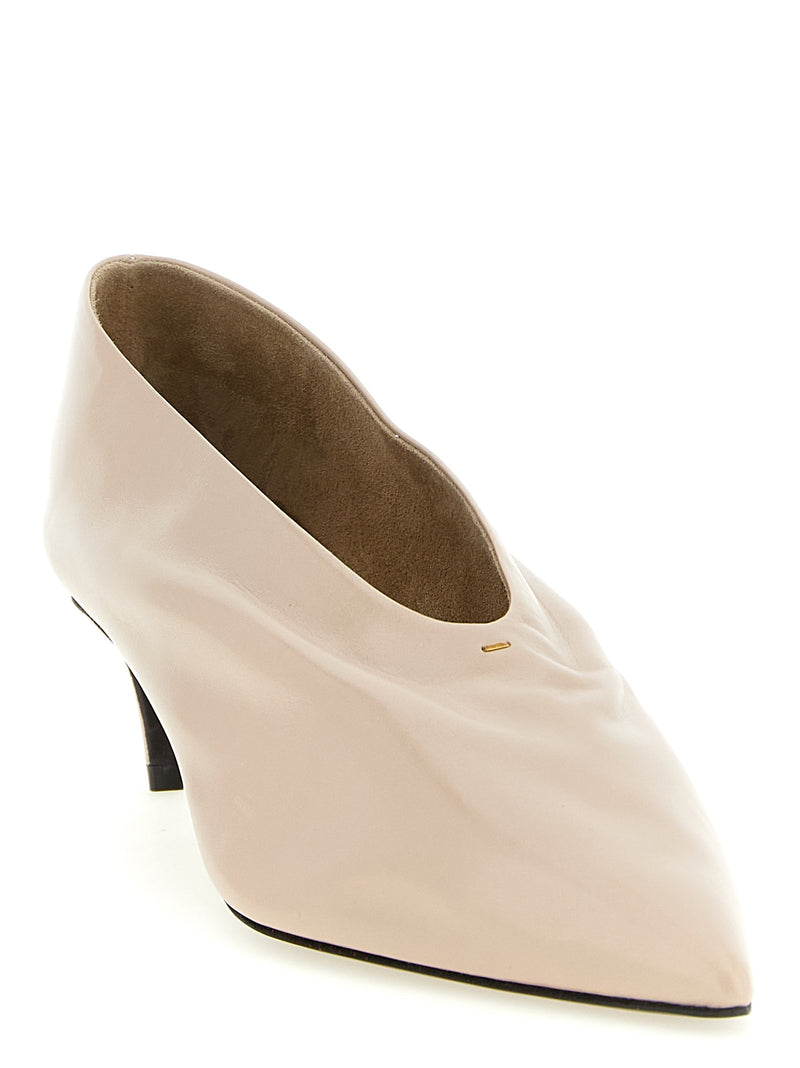 Khaite Beige Calfskin Mid Heel Pumps - Miriam