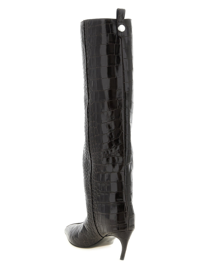 The Attico Lea Brown Bovine Leather Over The Knee Boots