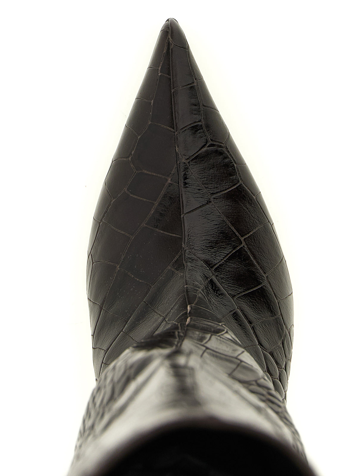 The Attico Lea Brown Bovine Leather Over The Knee Boots