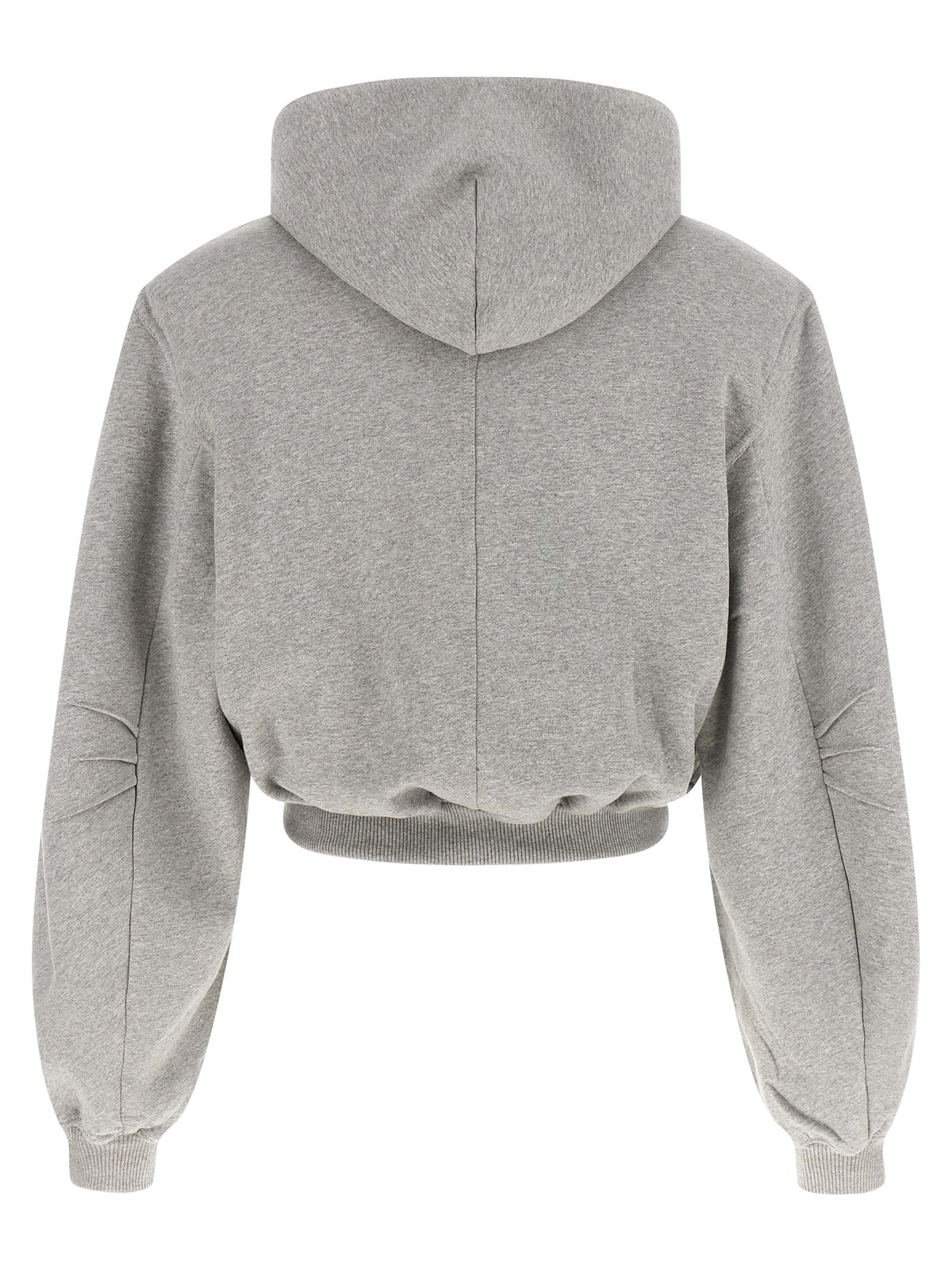The Attico Gray Cotton Sweatshirt - Structured Crop Design