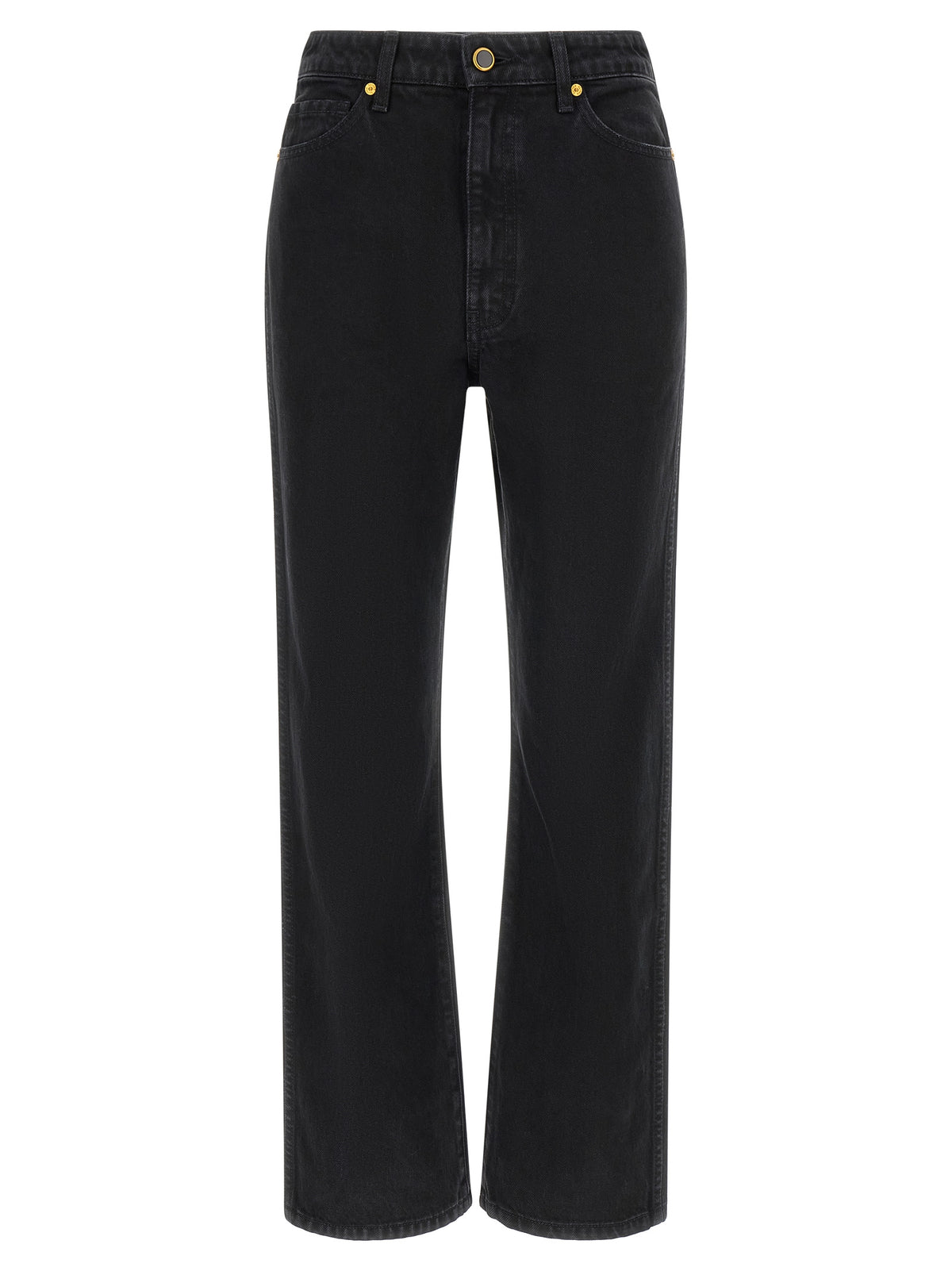Khaite Abigail Black Cotton Flared Jeans