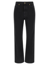 Khaite Abigail Black Cotton Flared Jeans