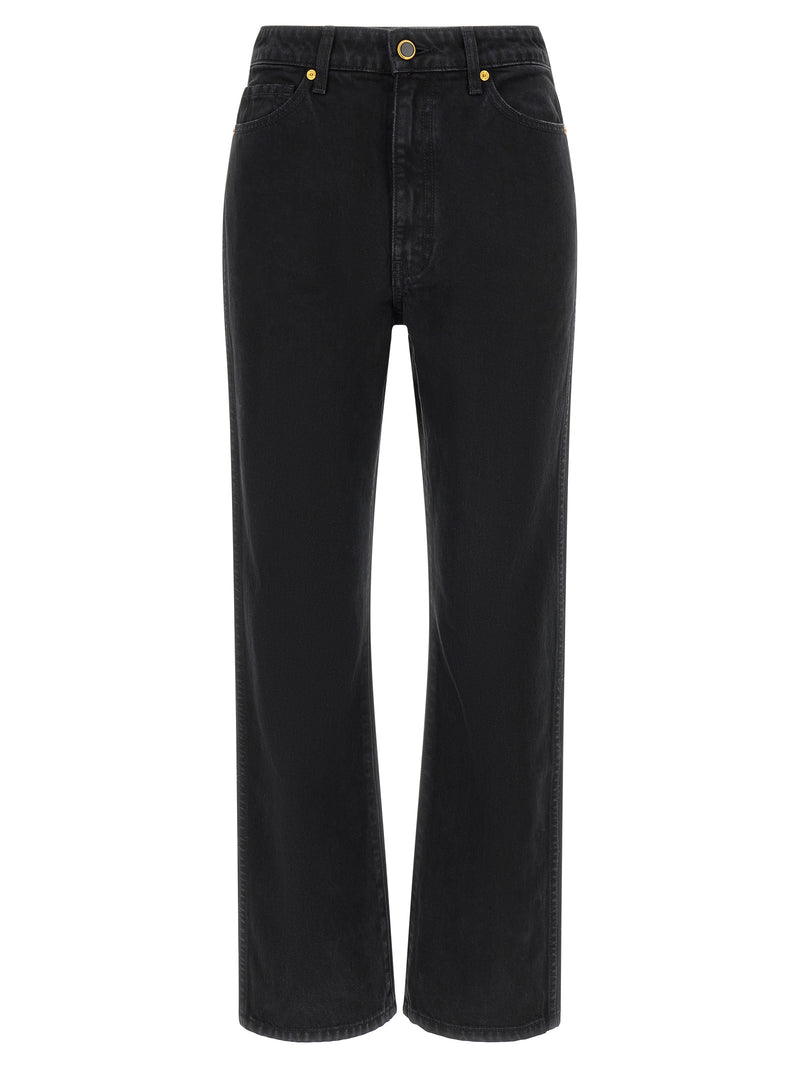 Khaite Abigail Black Cotton Flared Jeans
