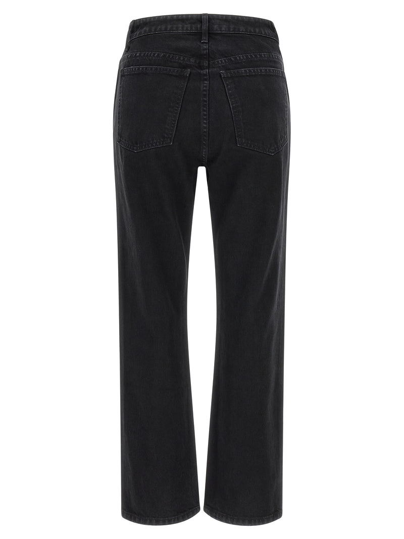 Khaite Abigail Black Cotton Flared Jeans