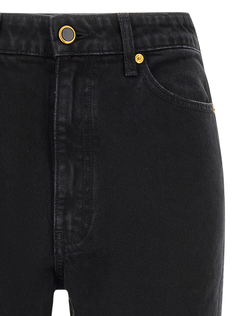 Khaite Abigail Black Cotton Flared Jeans