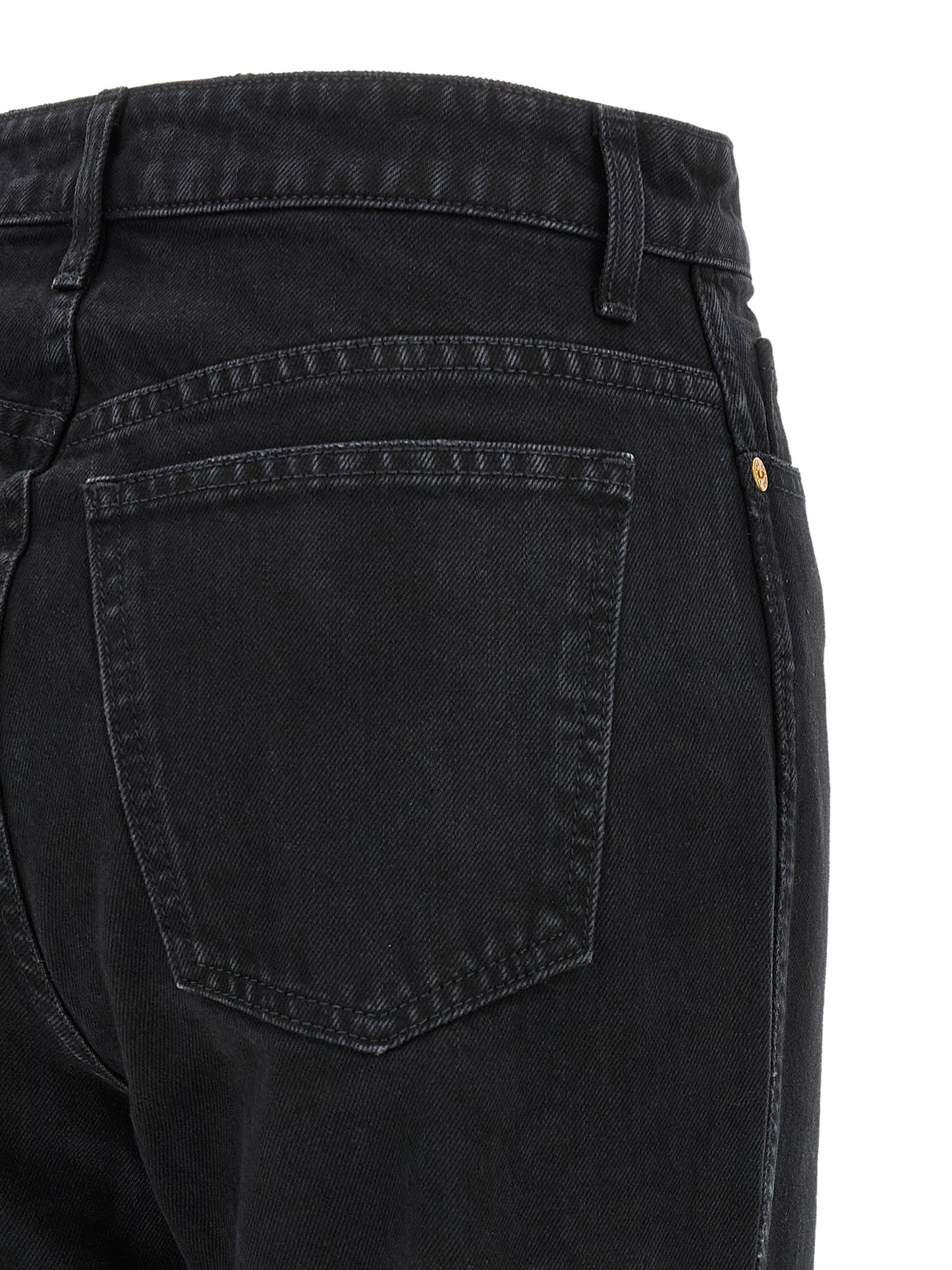 Khaite Black Cotton Flared Jeans