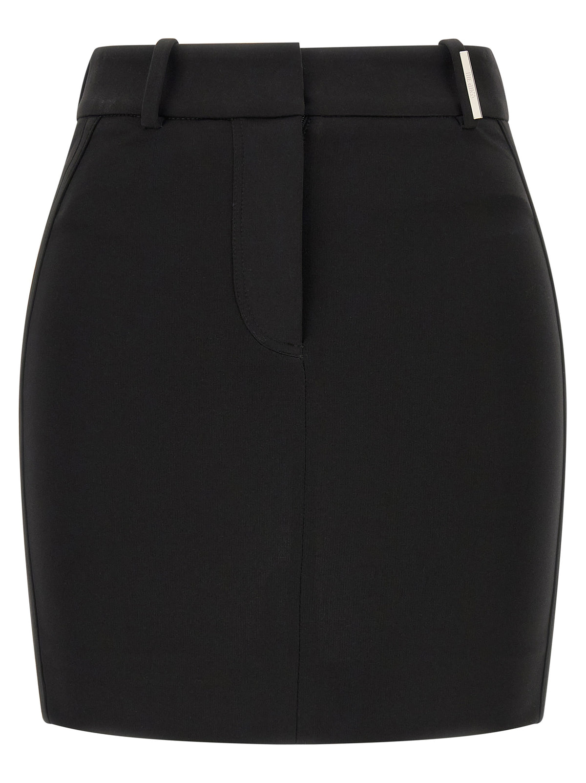 The Attico Black Viscose Long Skirt - Sculptural Elegance