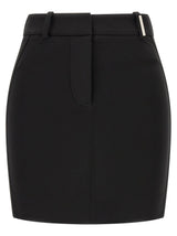 The Attico Black Viscose Long Skirt - Sculptural Elegance