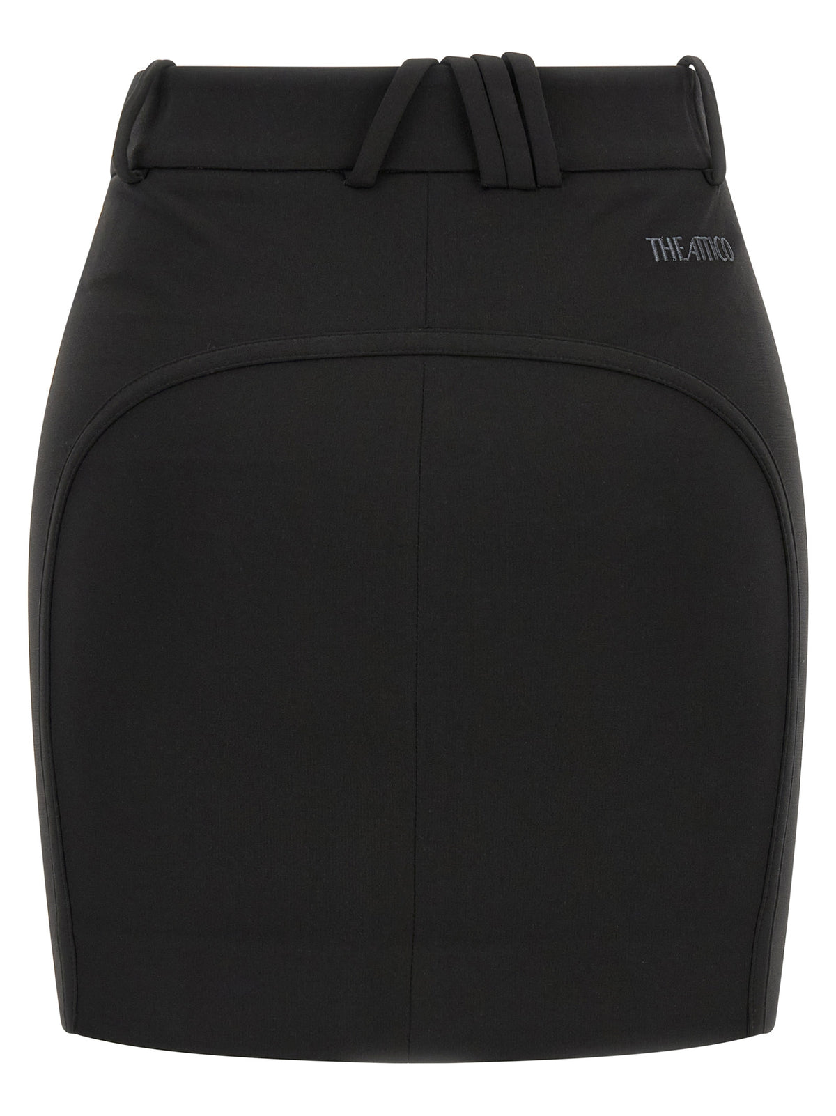 The Attico Black Viscose Long Skirt - Sculptural Elegance