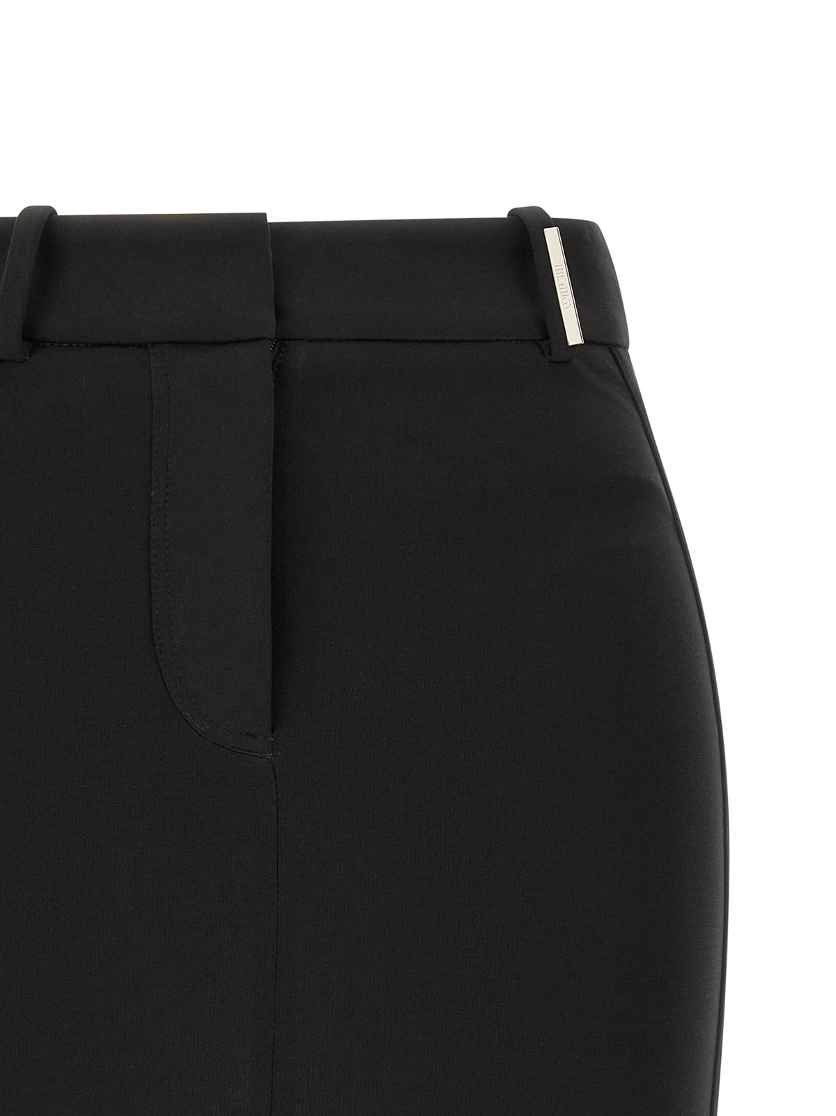 The Attico Black Viscose Long Skirt - Sculptural Elegance