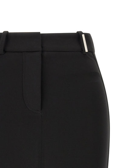The Attico Black Viscose Long Skirt