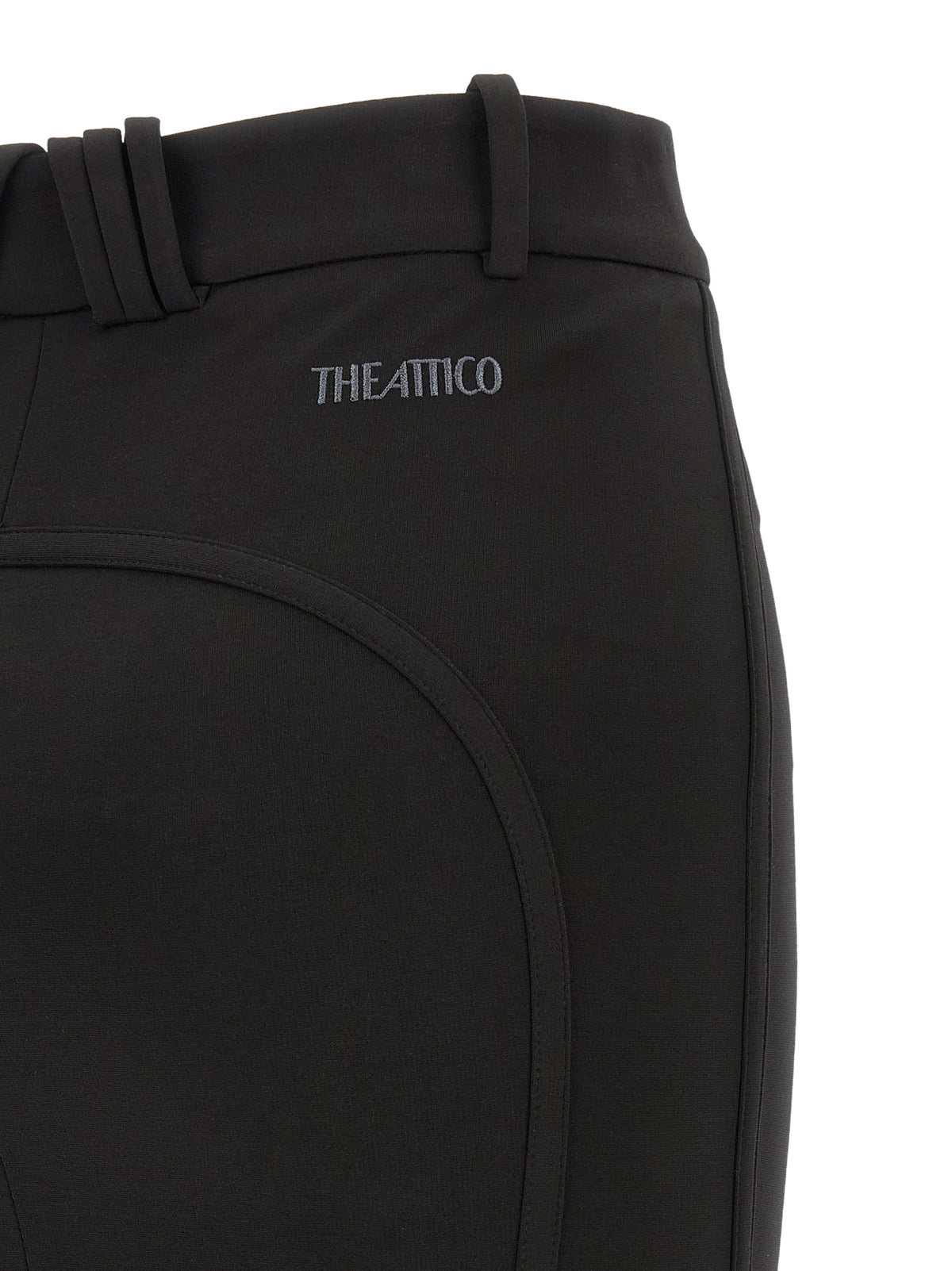 The Attico Black Viscose Long Skirt - Sculptural Elegance