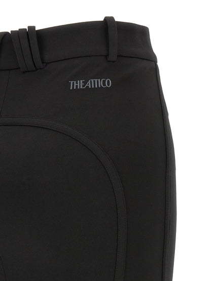 The Attico Black Viscose Long Skirt