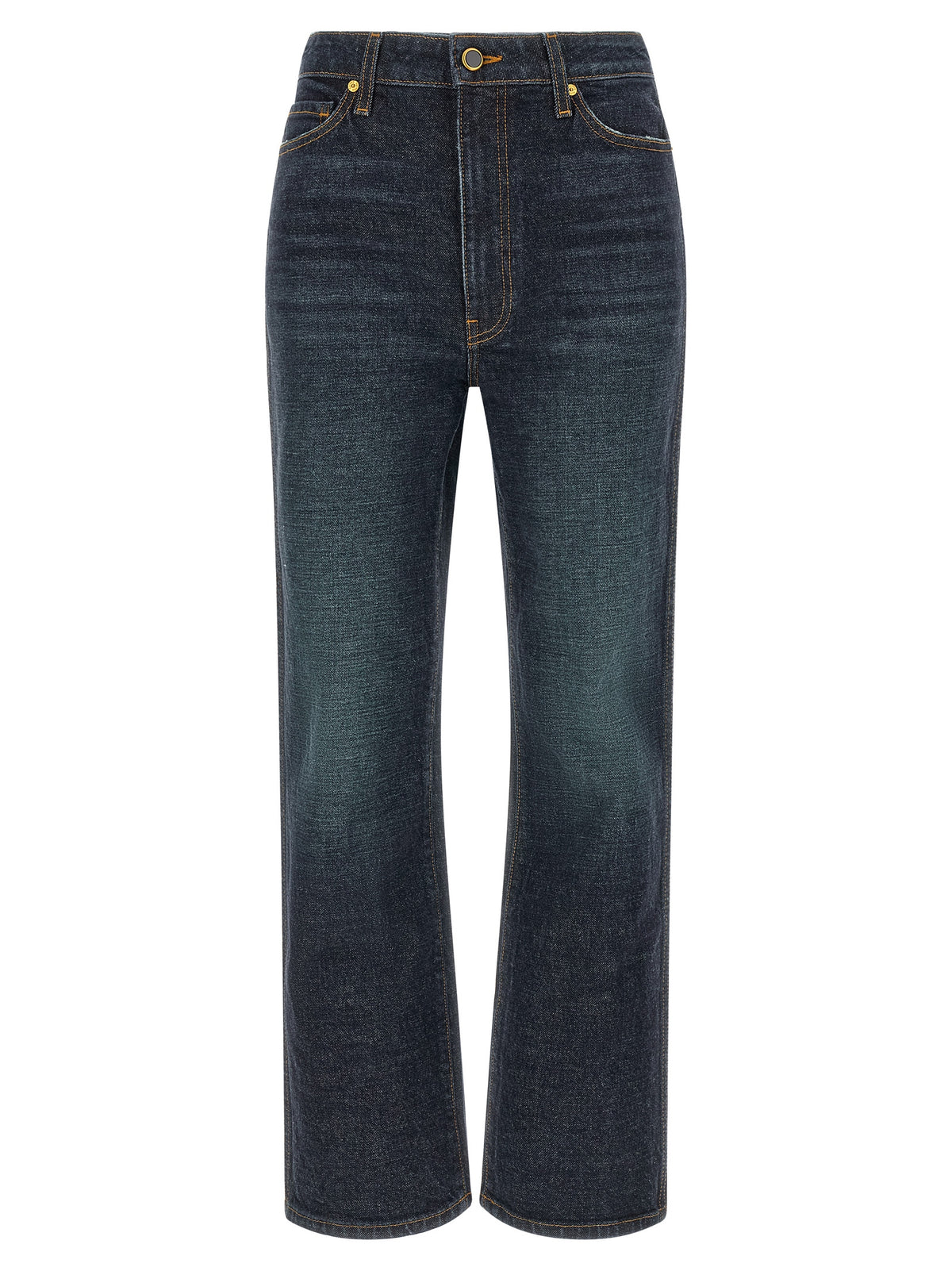 Khaite Abigail Blue Cotton Flared Jeans