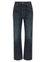 Khaite Abigail Blue Cotton Flared Jeans