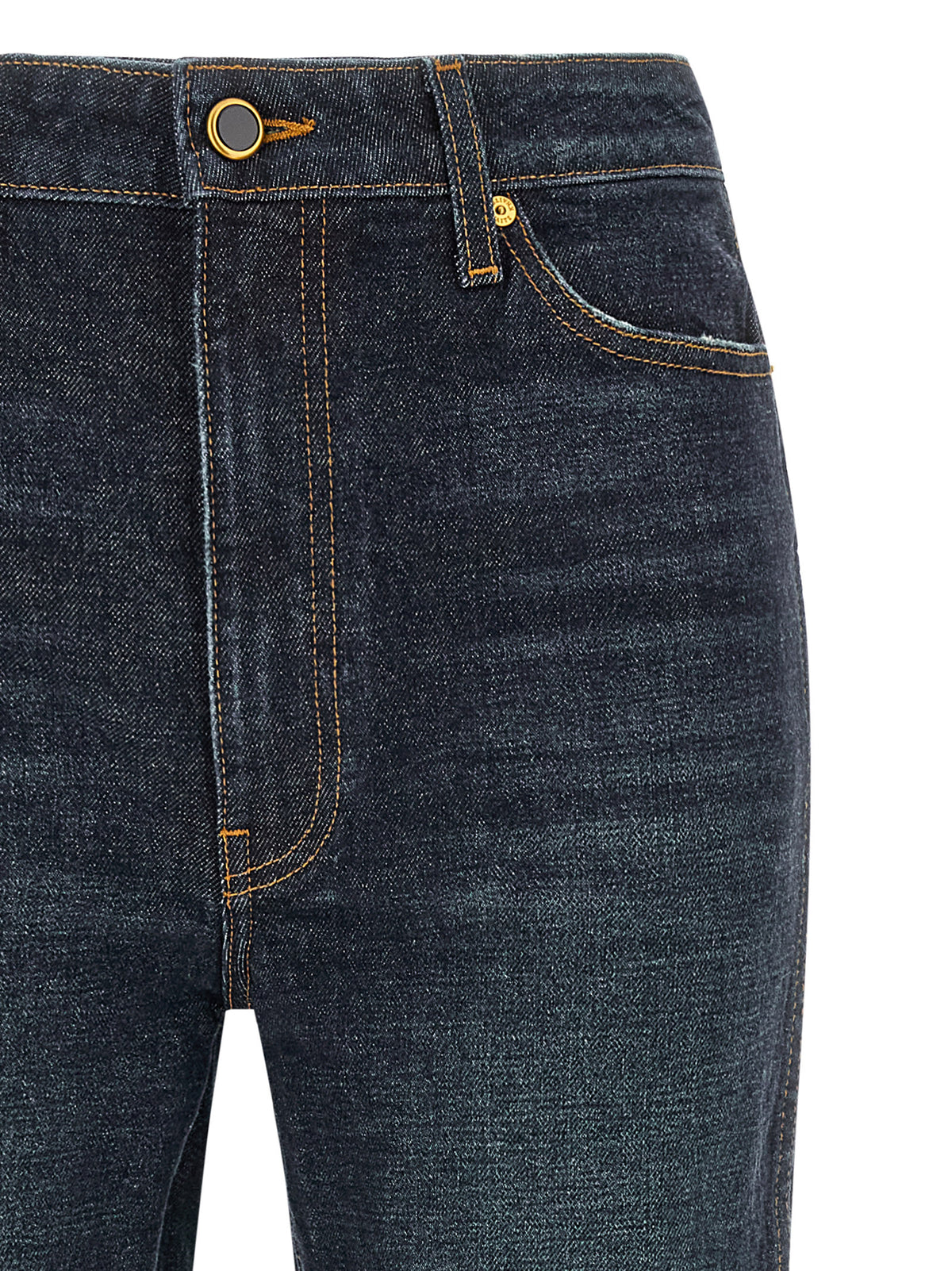 Khaite Abigail Blue Cotton Flared Jeans