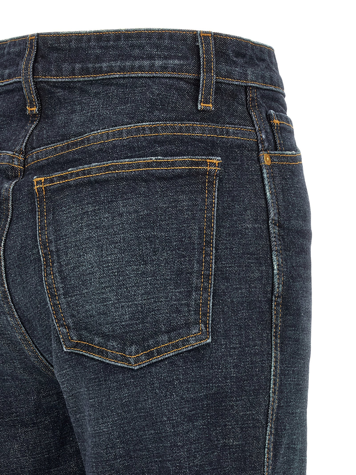 Khaite Abigail Blue Cotton Flared Jeans