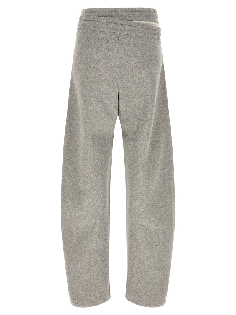 The Attico Gray Cotton Casual Pants - Stylish Wide-Leg Design