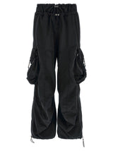 The Attico Black Cotton Cargo Pants - Avant-Garde Utility Chic