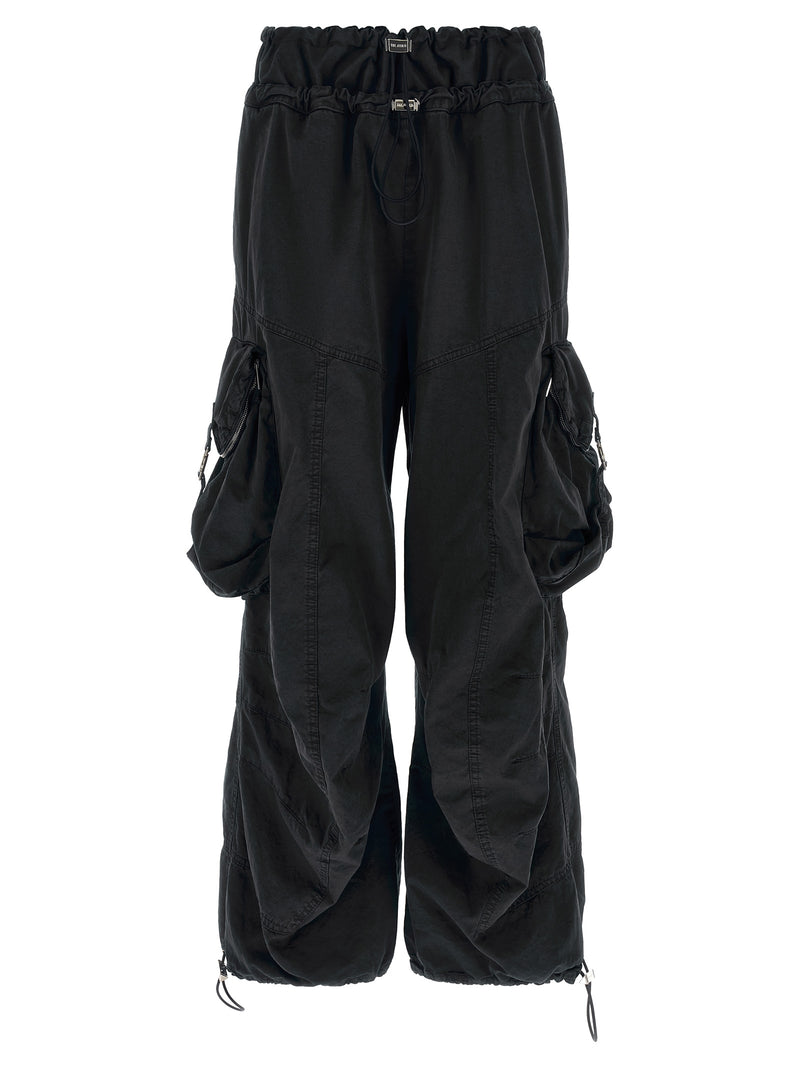 The Attico Black Cotton Cargo Pants for Women