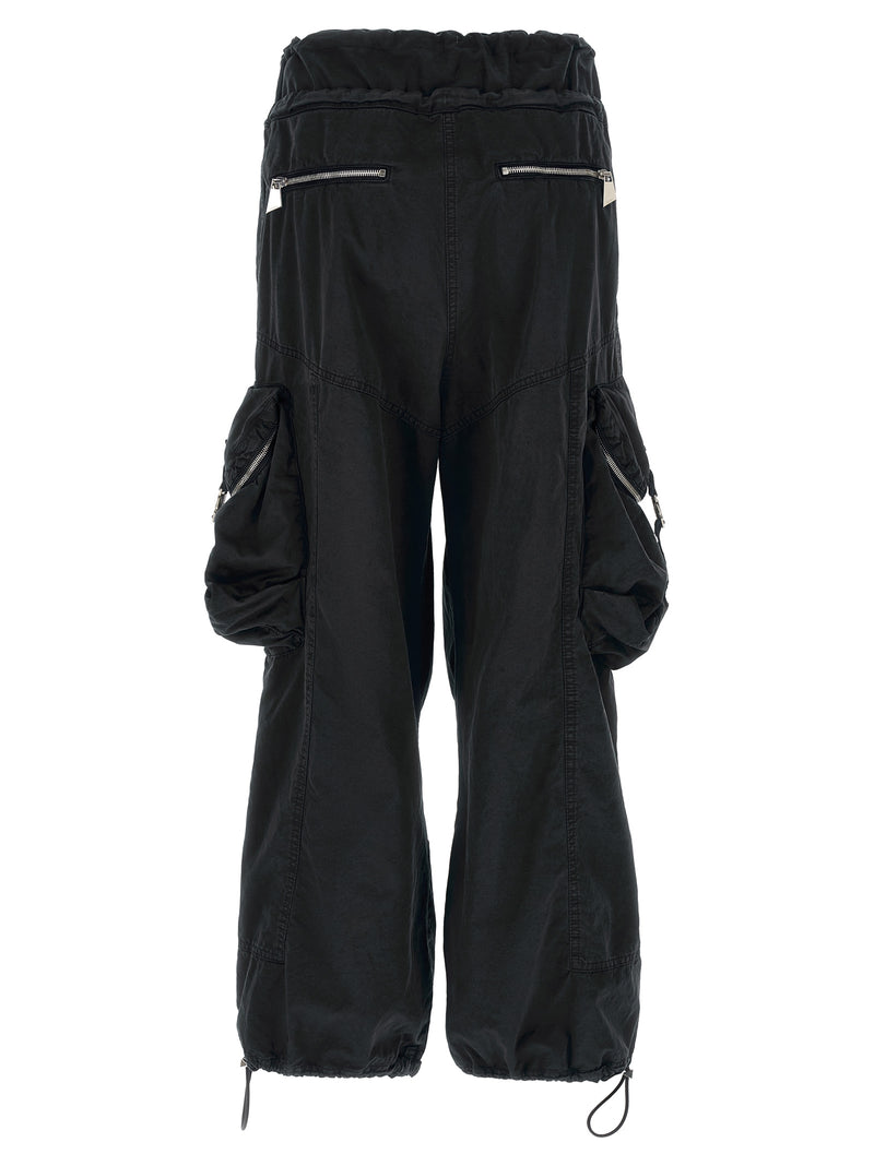 The Attico Black Cotton Cargo Pants for Women